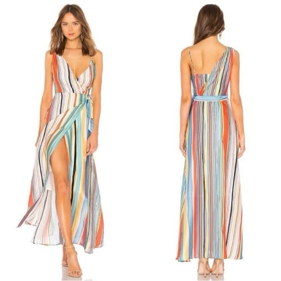 Lovers + Friends Dresses & Skirts - NWT Lovers + Friends Women Montague Maxi Wrap Rainbow Dress Size XS